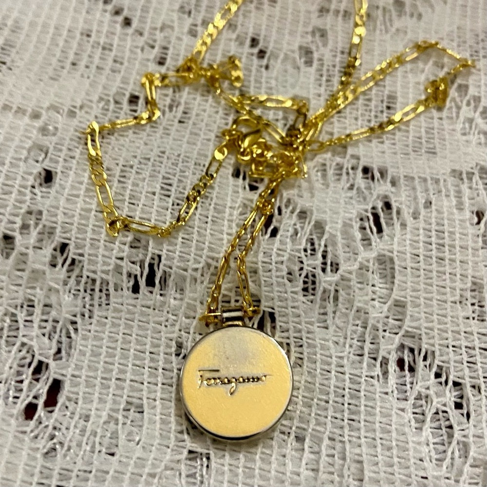 Ferragamo Gold-plated Round Charm Pendant Necklace