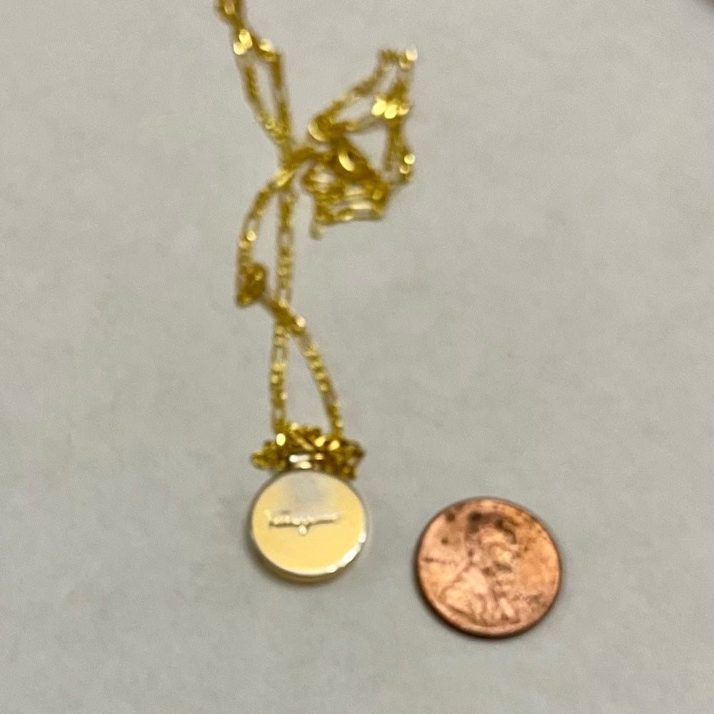 Ferragamo Gold-plated Round Charm Pendant Necklace