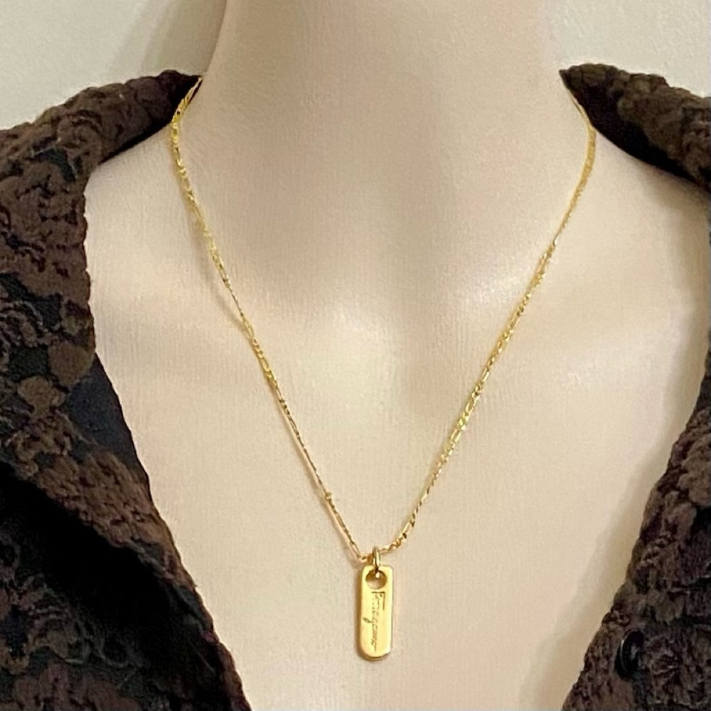 Ferragamo Gold-plated Bullet Shaped Charm Pendant Necklace