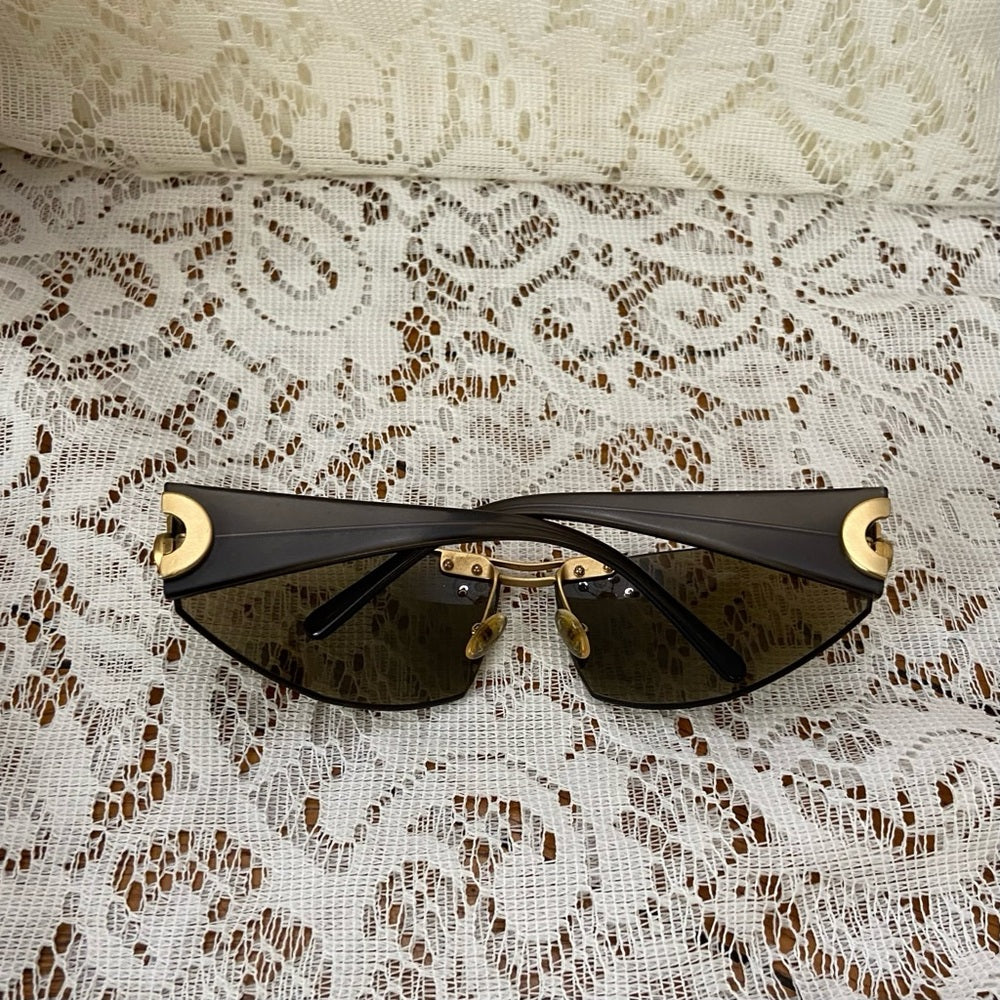 Celine, Triomphe, Wrap Around Brown Sunglasses SC003 COLS28Y Italy