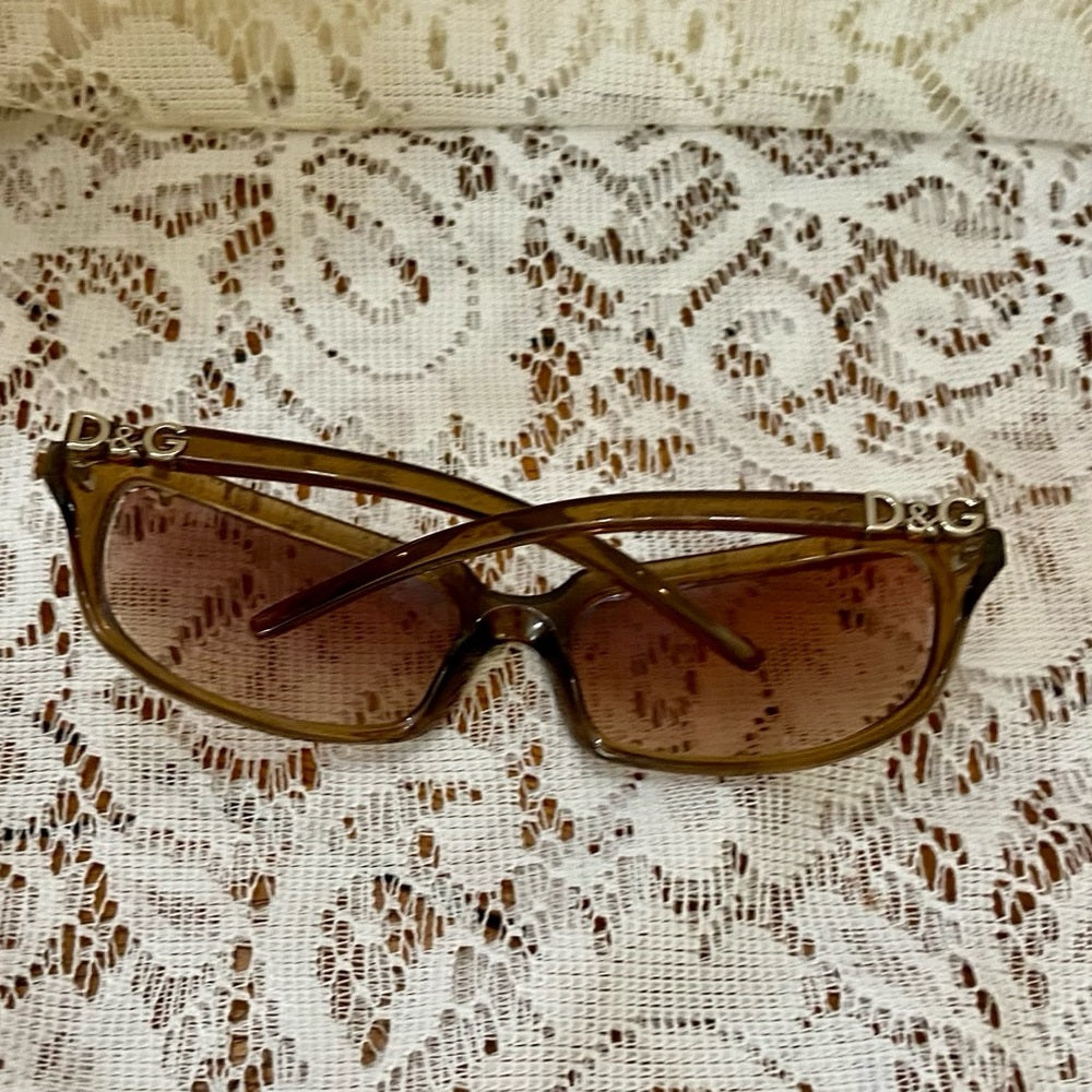 Vintage D&G Dolce Gabanna 2192 Tan Brown Sunglasses