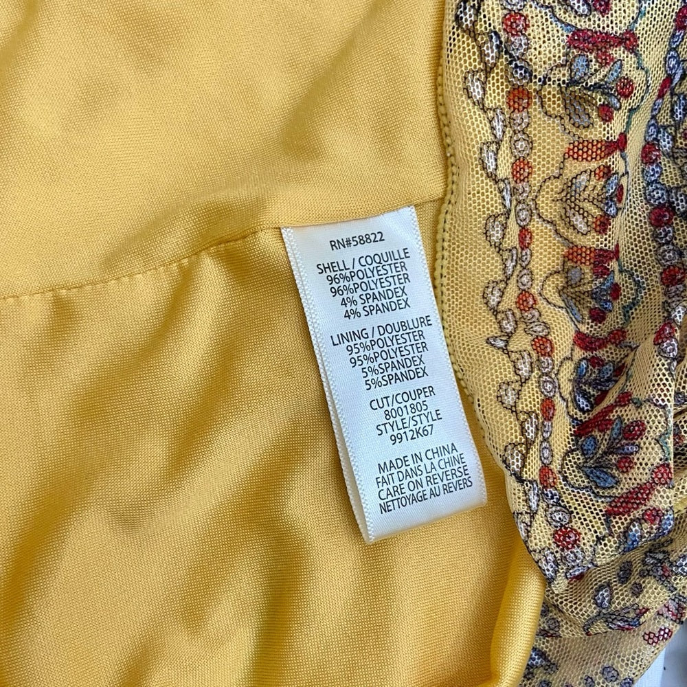 Max Studio Yellow Stretchy Layered, Ruffled Dress Size M