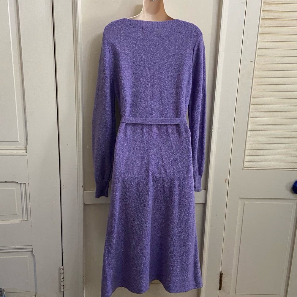 Essence Purple Stripes Long Sleeves Sweater Dress Size 9-10