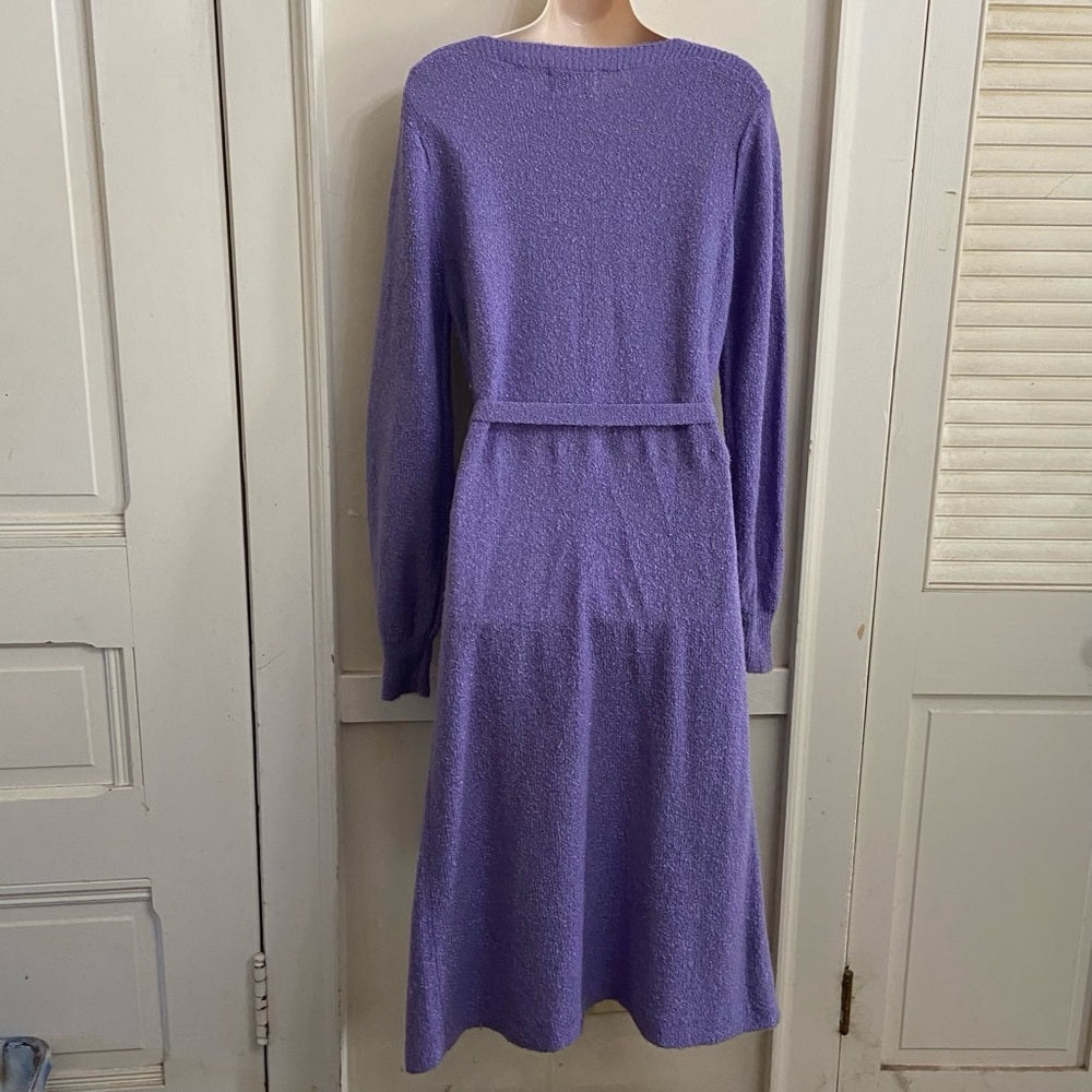 Essence Purple Stripes Long Sleeves Sweater Dress Size 9-10
