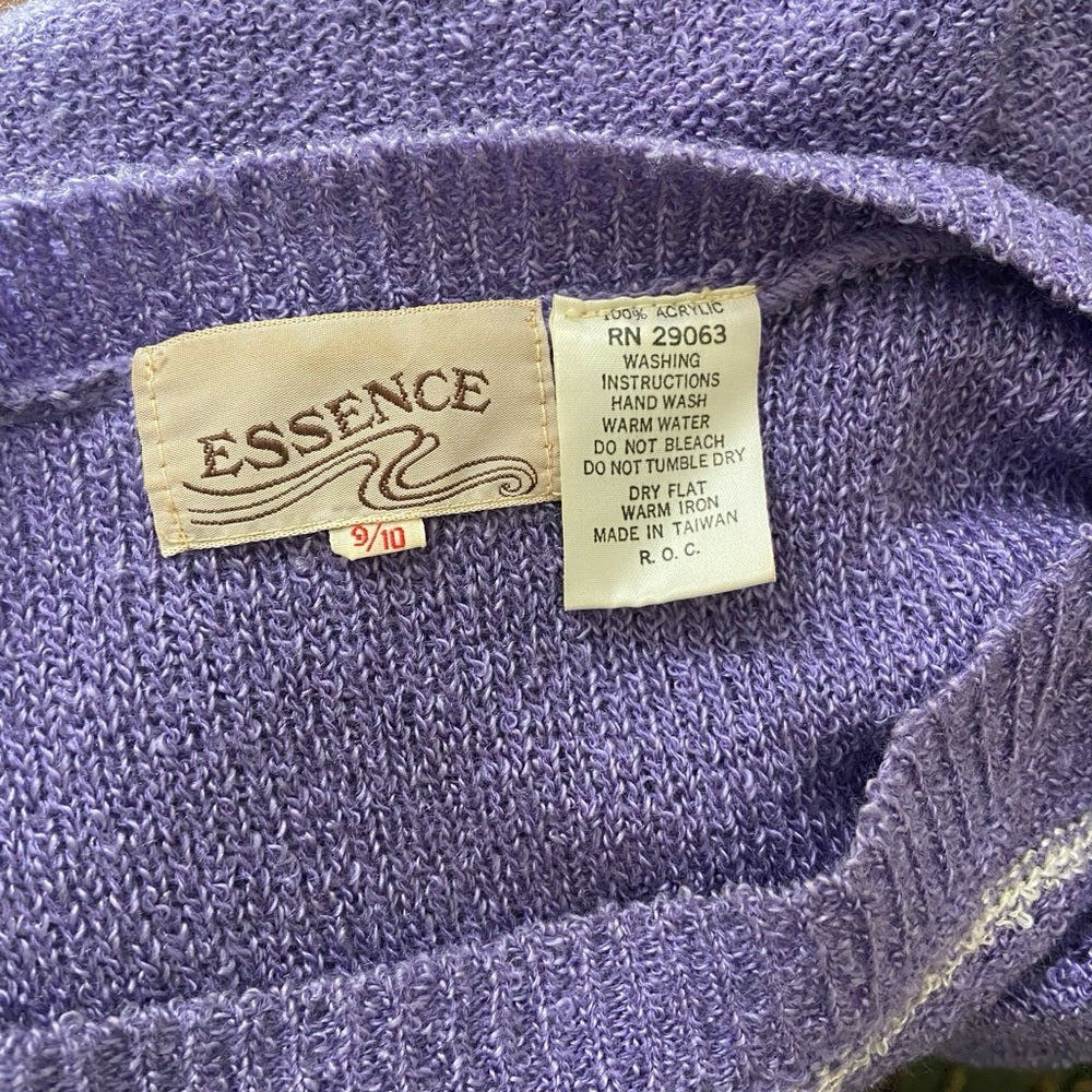 Essence Purple Stripes Long Sleeves Sweater Dress Size 9-10