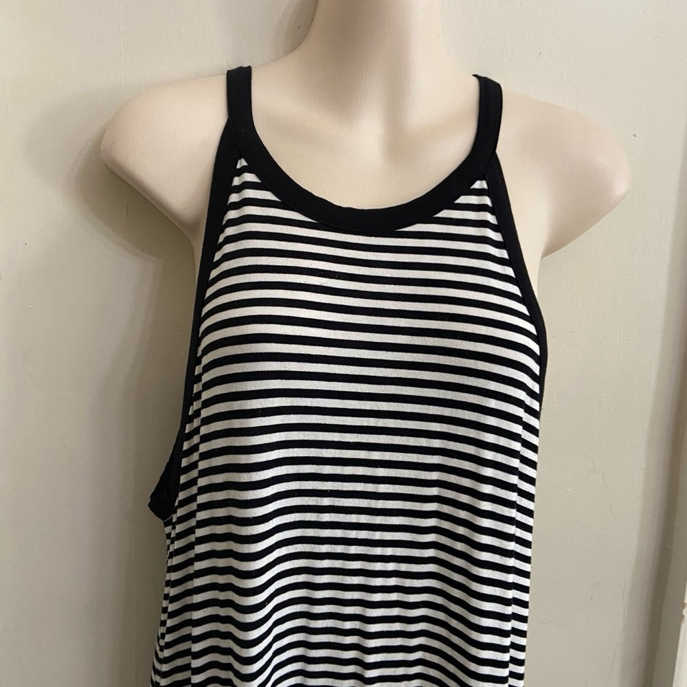 Old Navy Black and White, Stretchy, Stripes Dress Size L