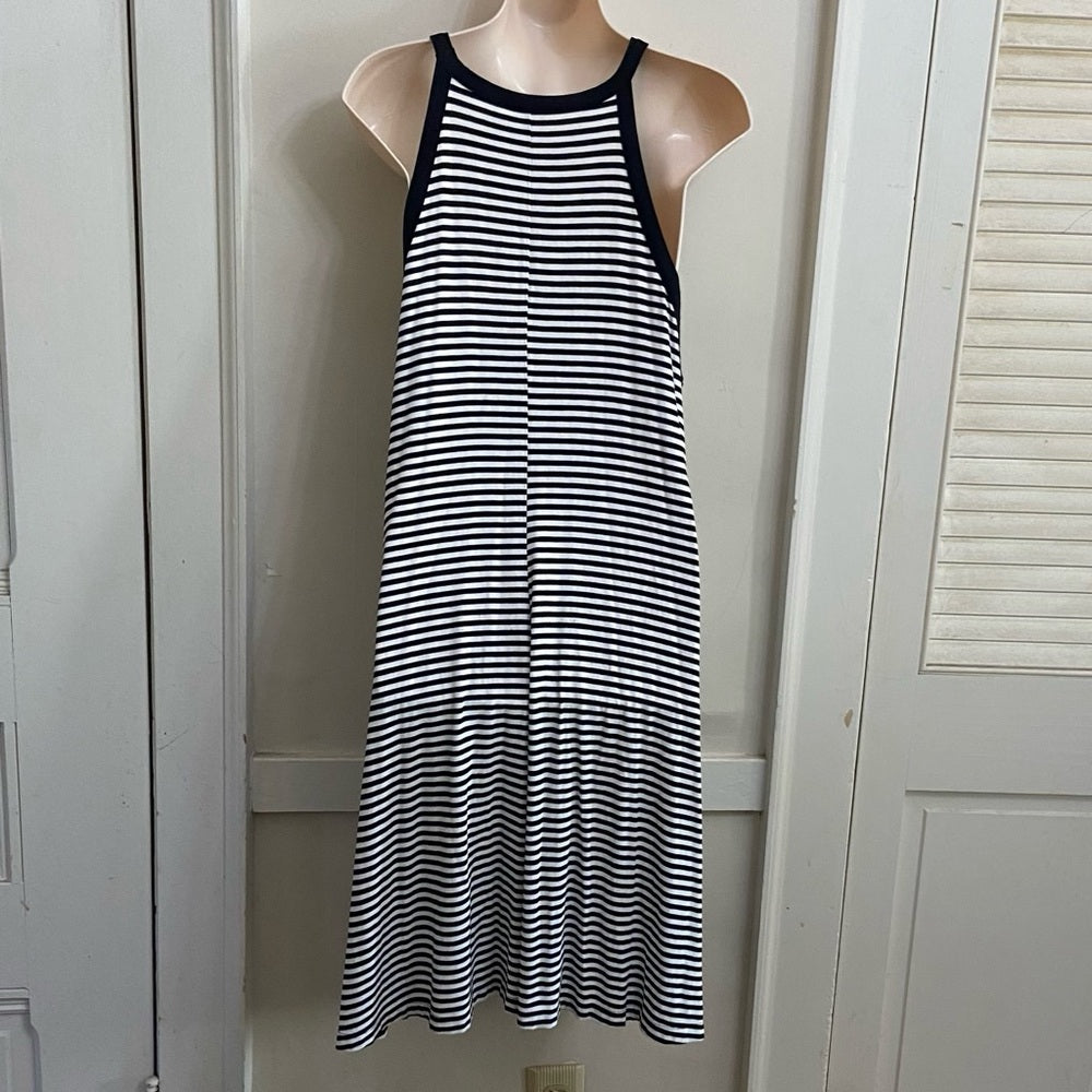 Old Navy Black and White, Stretchy, Stripes Dress Size L