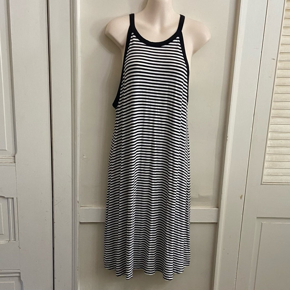 Old Navy Black and White, Stretchy, Stripes Dress Size L