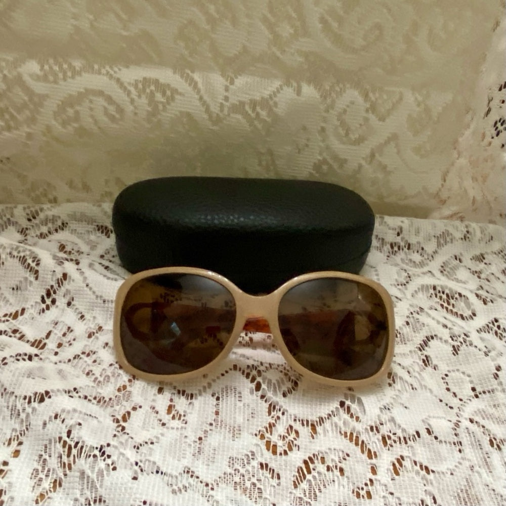 Vintage Oscar dela Renta Orange-Tan Reptile Sunglasses Mod 1247P 615