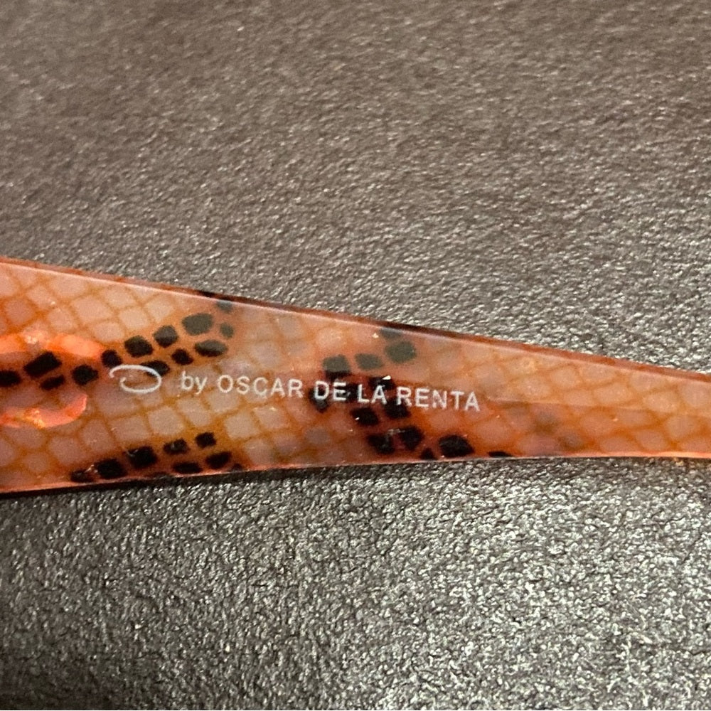 Vintage Oscar dela Renta Orange-Tan Reptile Sunglasses Mod 1247P 615