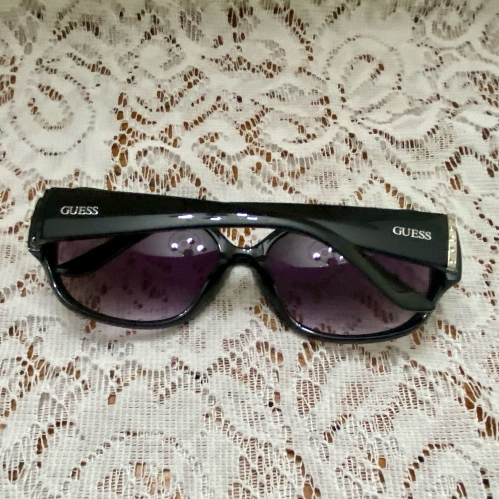 Vintage Guess Purplish Black Oversized Sunglasses
