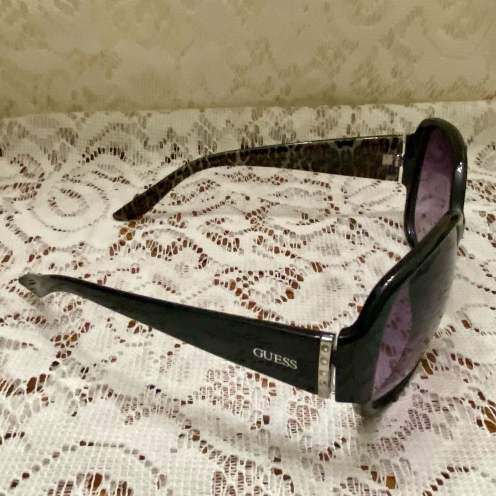 Vintage Guess Purplish Black Oversized Sunglasses