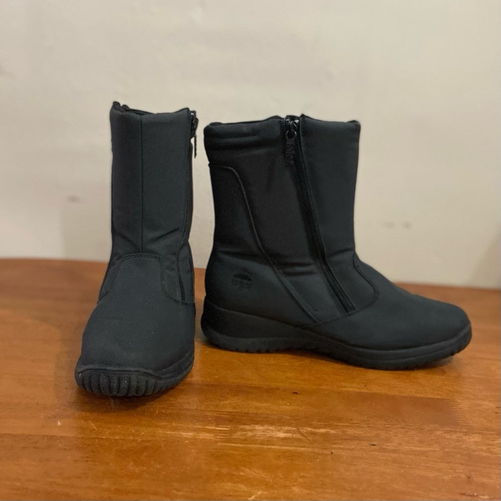 Totes Zippy Black Water Repellent Snow Boots Size 9