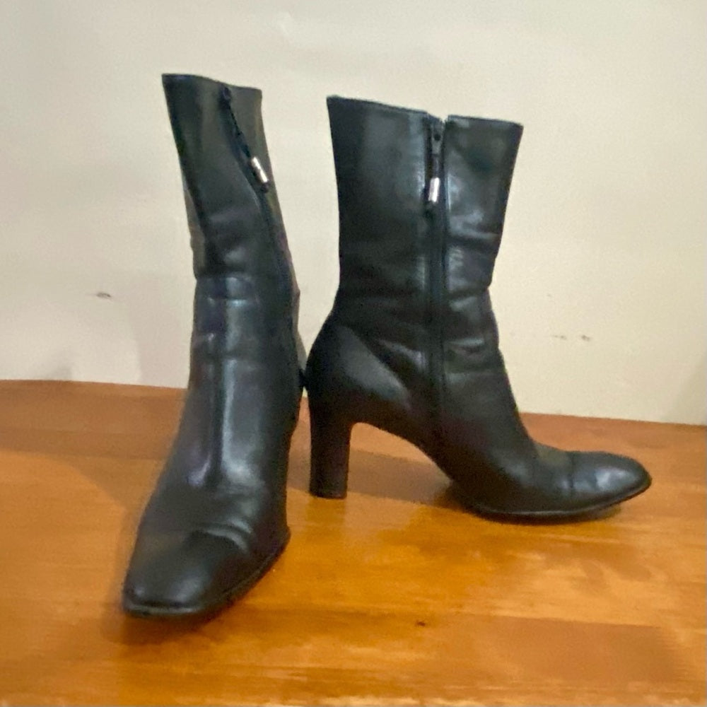 Ralph Lauren Black Leather Boots Size 9