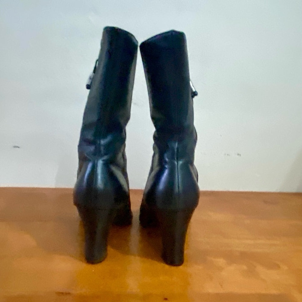 Ralph Lauren Black Leather Boots Size 9