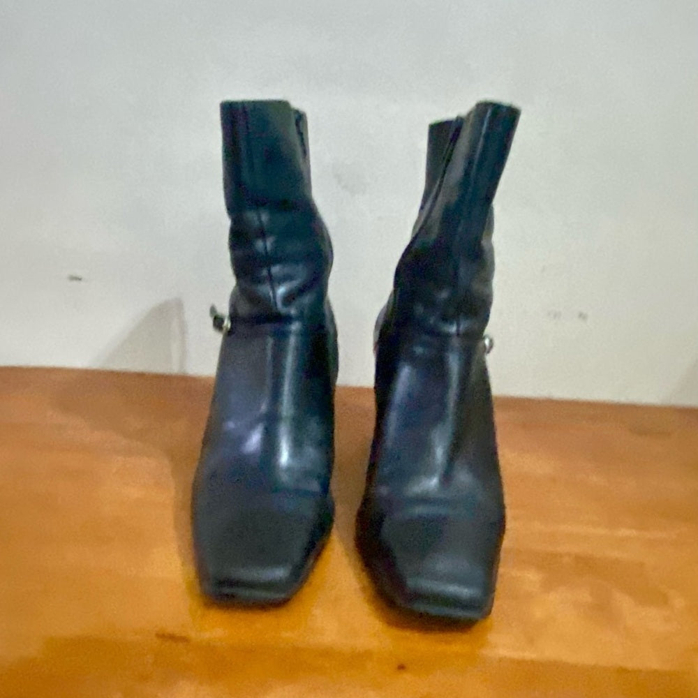DKNY Black Leather Boots Size 9-10