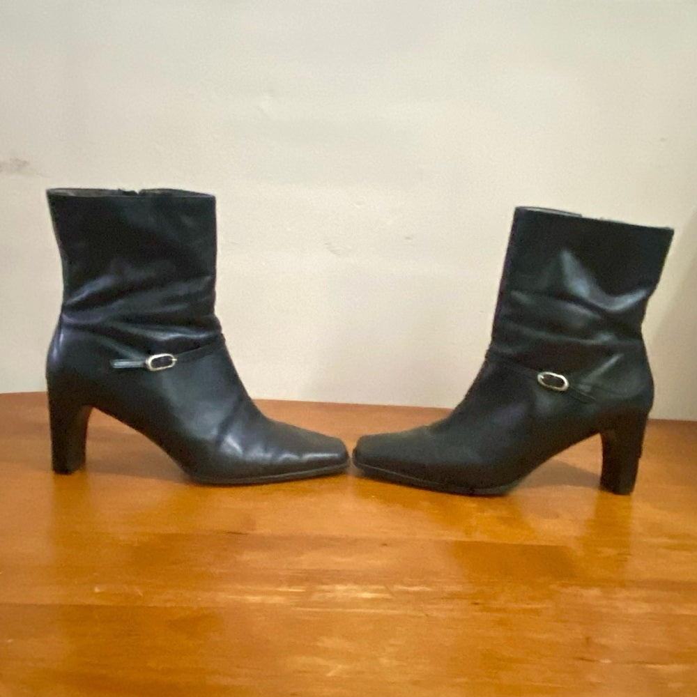DKNY Black Leather Boots Size 9-10