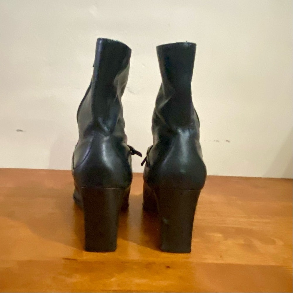 DKNY Black Leather Boots Size 9-10