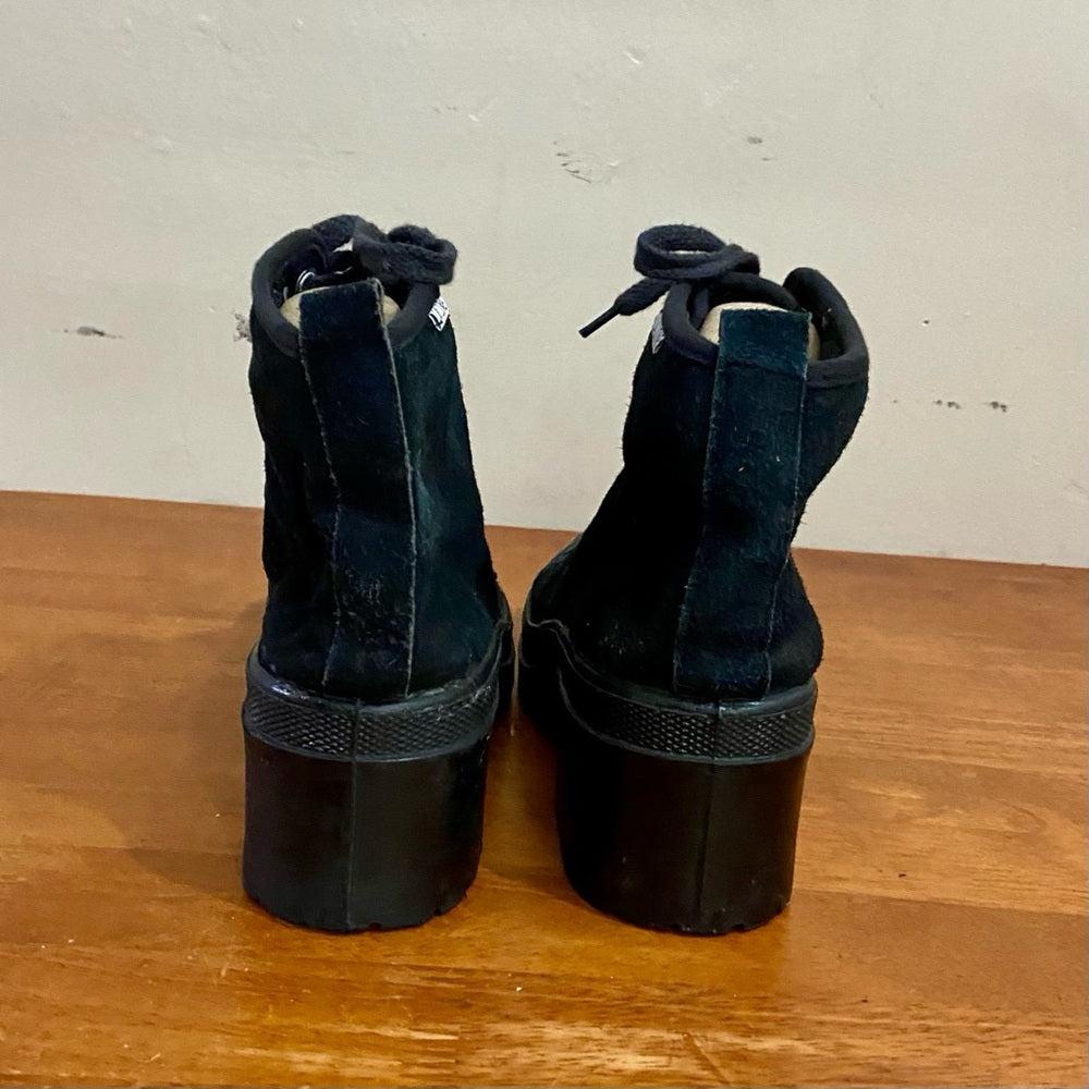 Vintage LA Zone Black Military Style Boots Size 8