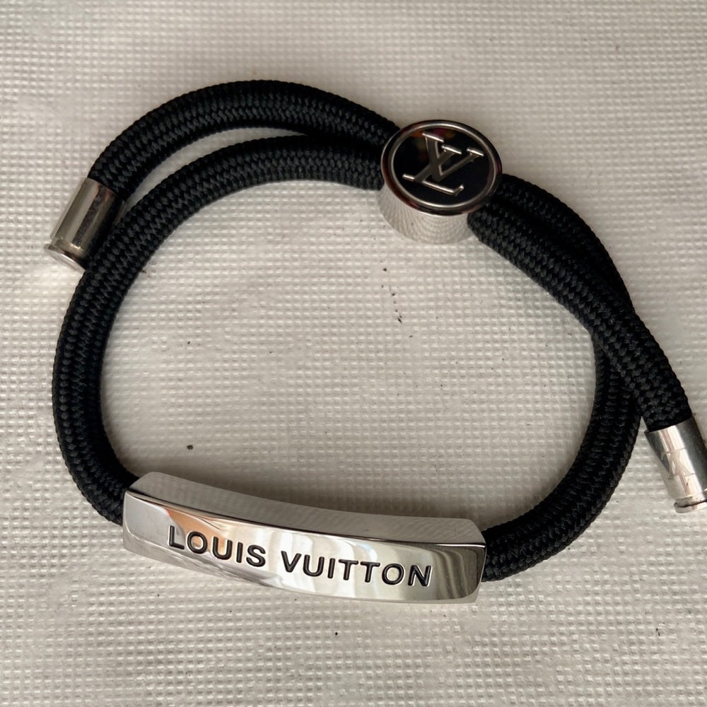 Louis Vuitton, Unisex Black Adjustable Corded Bracelet (Size 6-10)