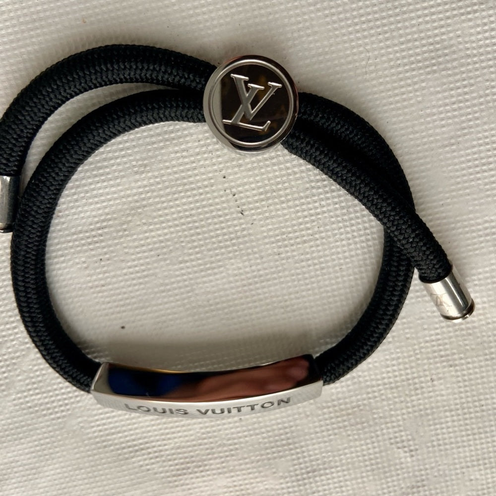 Louis Vuitton, Unisex Black Adjustable Corded Bracelet (Size 6-10)