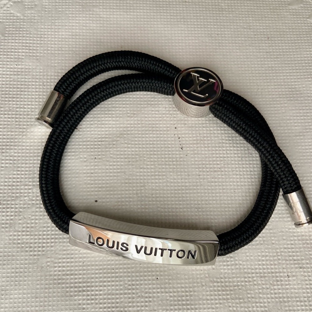Louis Vuitton, Unisex Black Adjustable Corded Bracelet (Size 6-10)