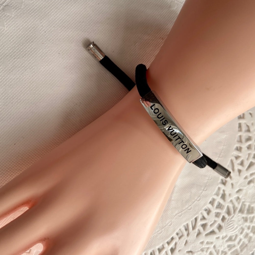 Louis Vuitton, Unisex Black Adjustable Corded Bracelet (Size 6-10)