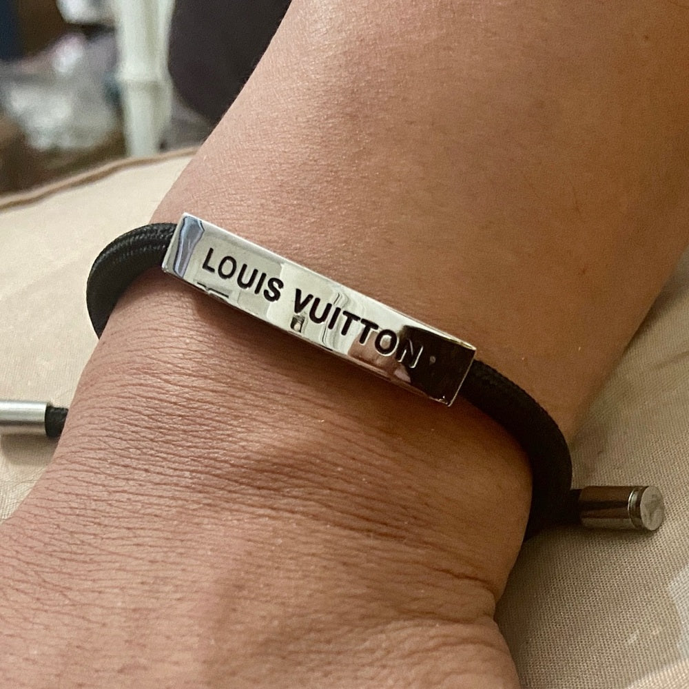 Louis Vuitton, Unisex Black Adjustable Corded Bracelet (Size 6-10)