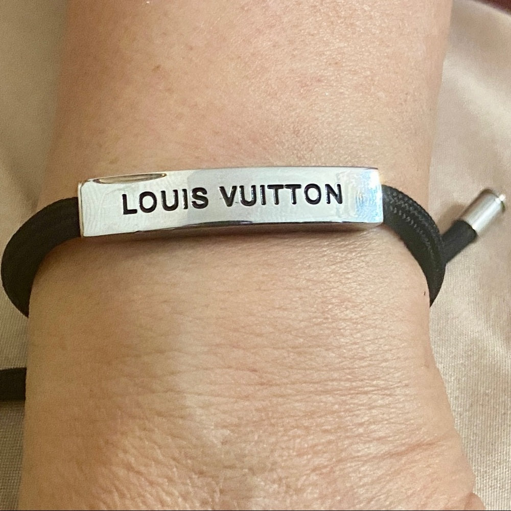 Louis Vuitton, Unisex Black Adjustable Corded Bracelet (Size 6-10)