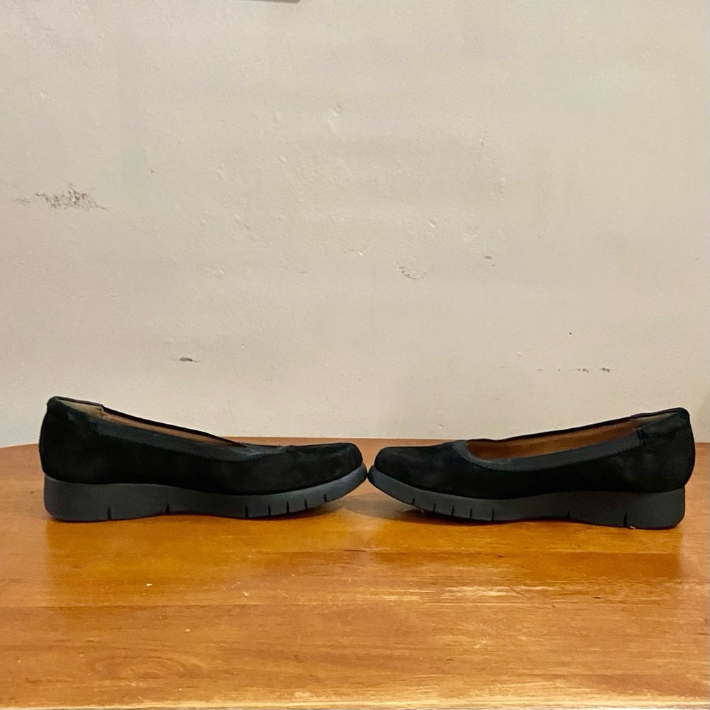 Clarks Collection Black Suede Leather Shoes Size 8.5 M