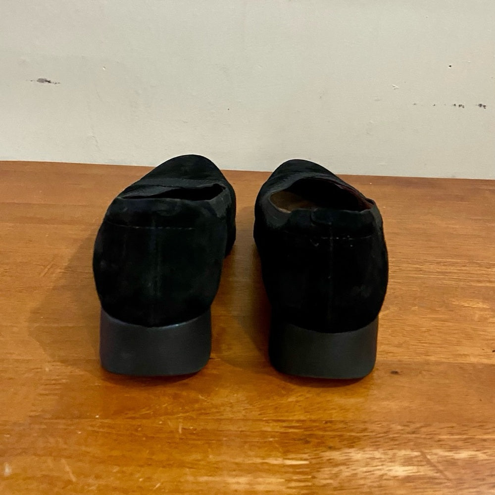 Clarks Collection Black Suede Leather Shoes Size 8.5 M