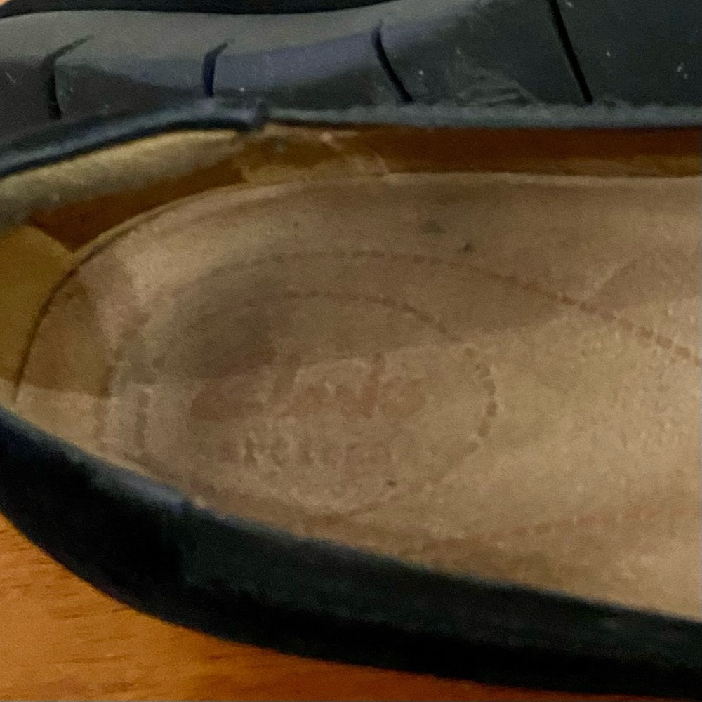 Clarks Collection Black Suede Leather Shoes Size 8.5 M