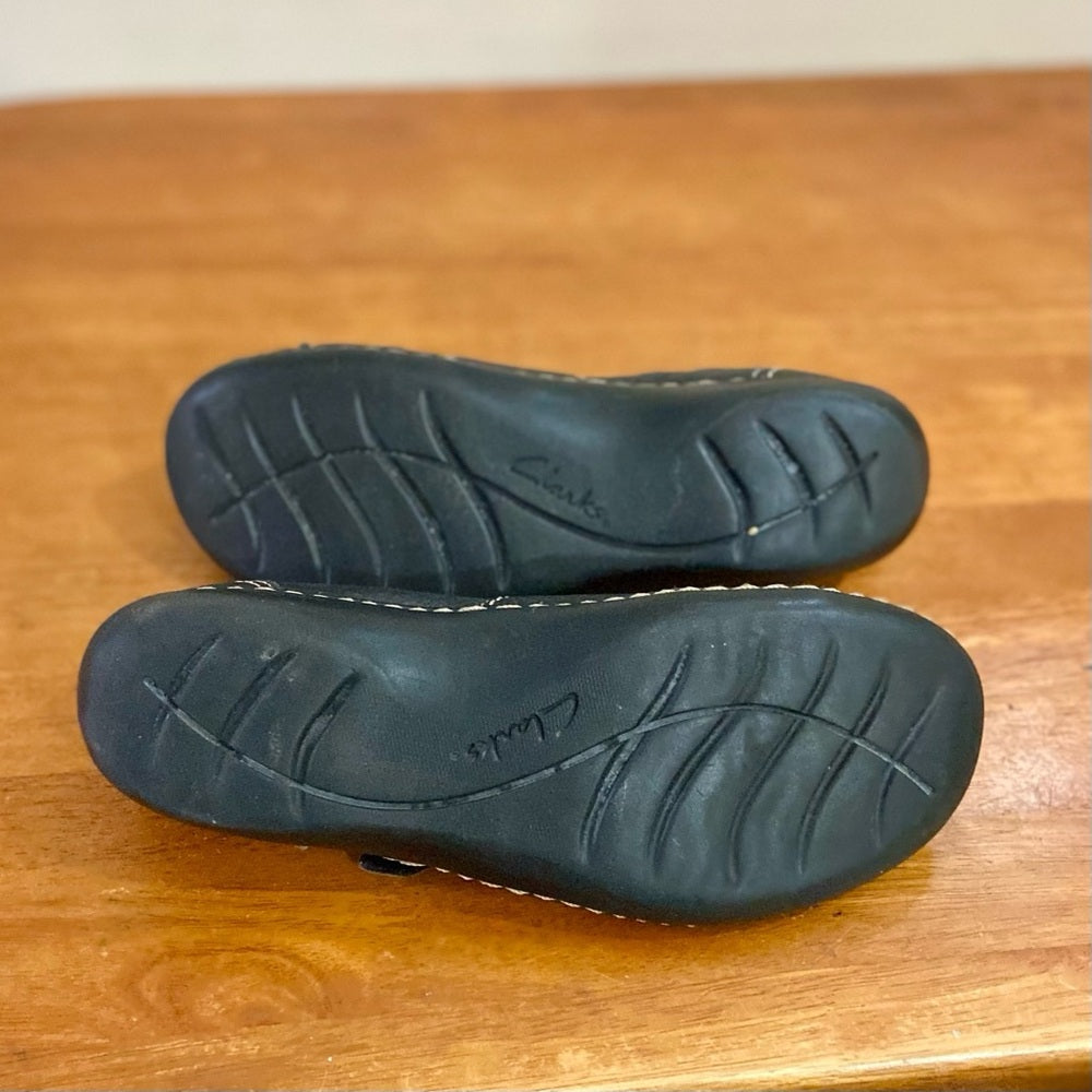 Clarks Black Leather Mary Jane Shoes Size 8