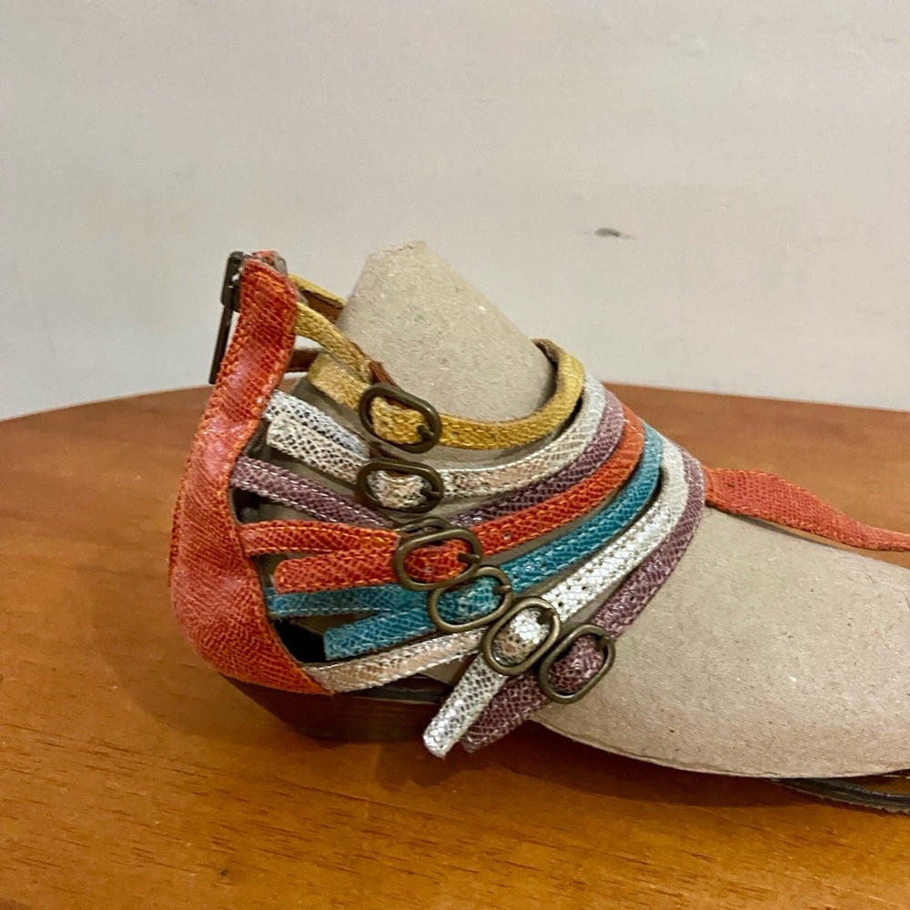 Candies Multi-color Flip Flops Strappy Sandals Size 8