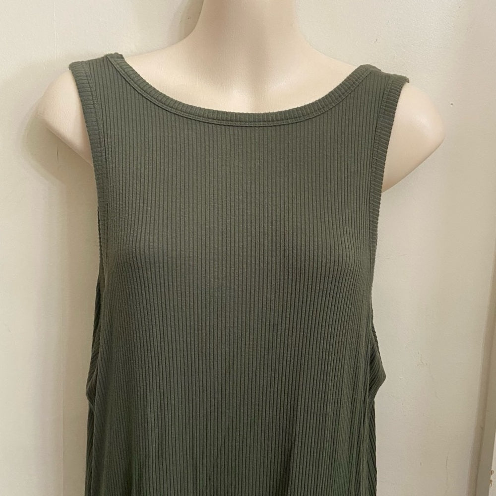 Mossimo Supply Co. Olive Green Ribbed Dress Size L
