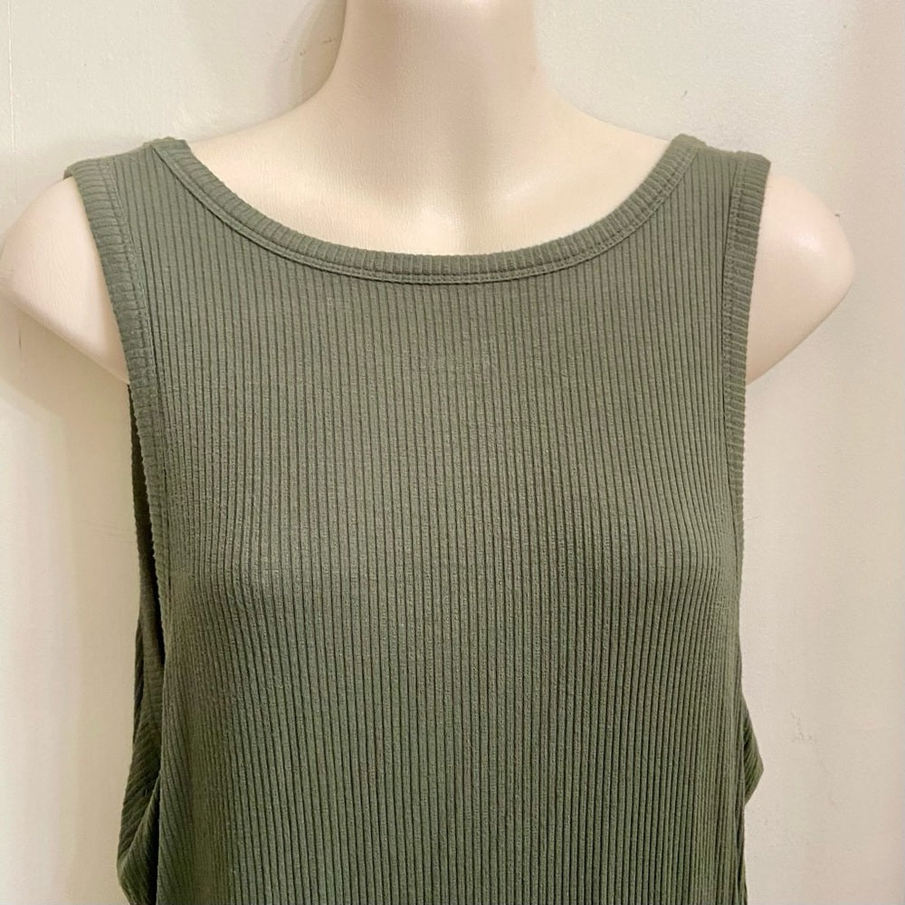 Mossimo Supply Co. Olive Green Ribbed Dress Size L