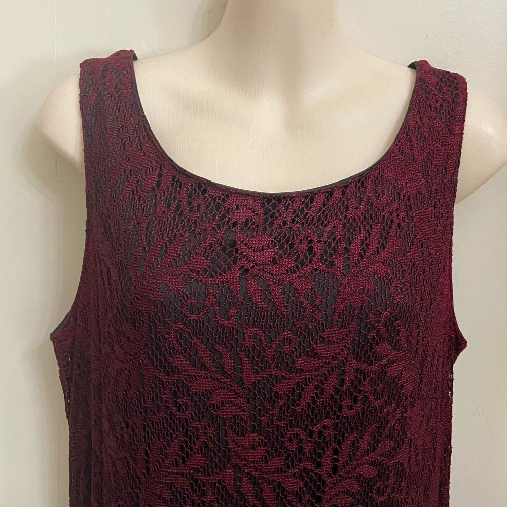 Vintage Harlow Red Lace Lined Dress Size 10