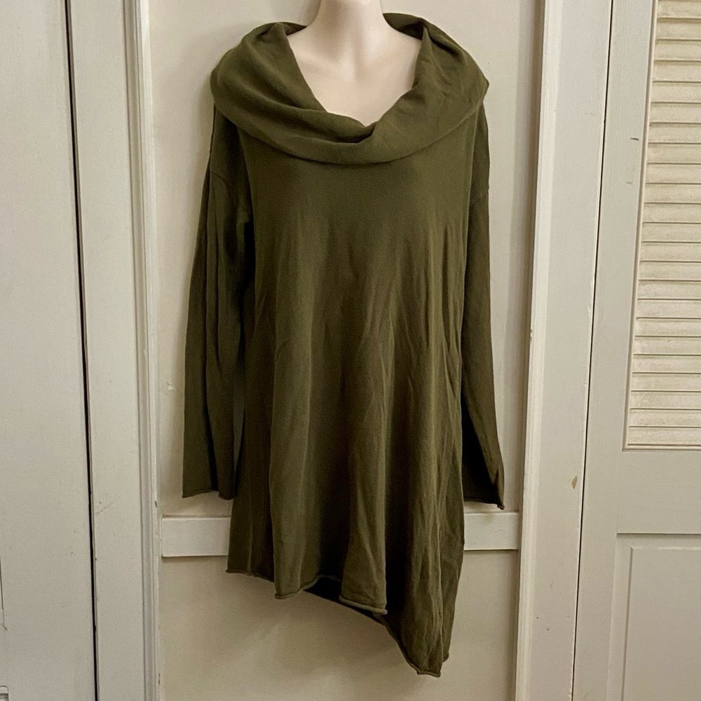 Neiman Marcus Olive Green Mini Sweater Dress (L)