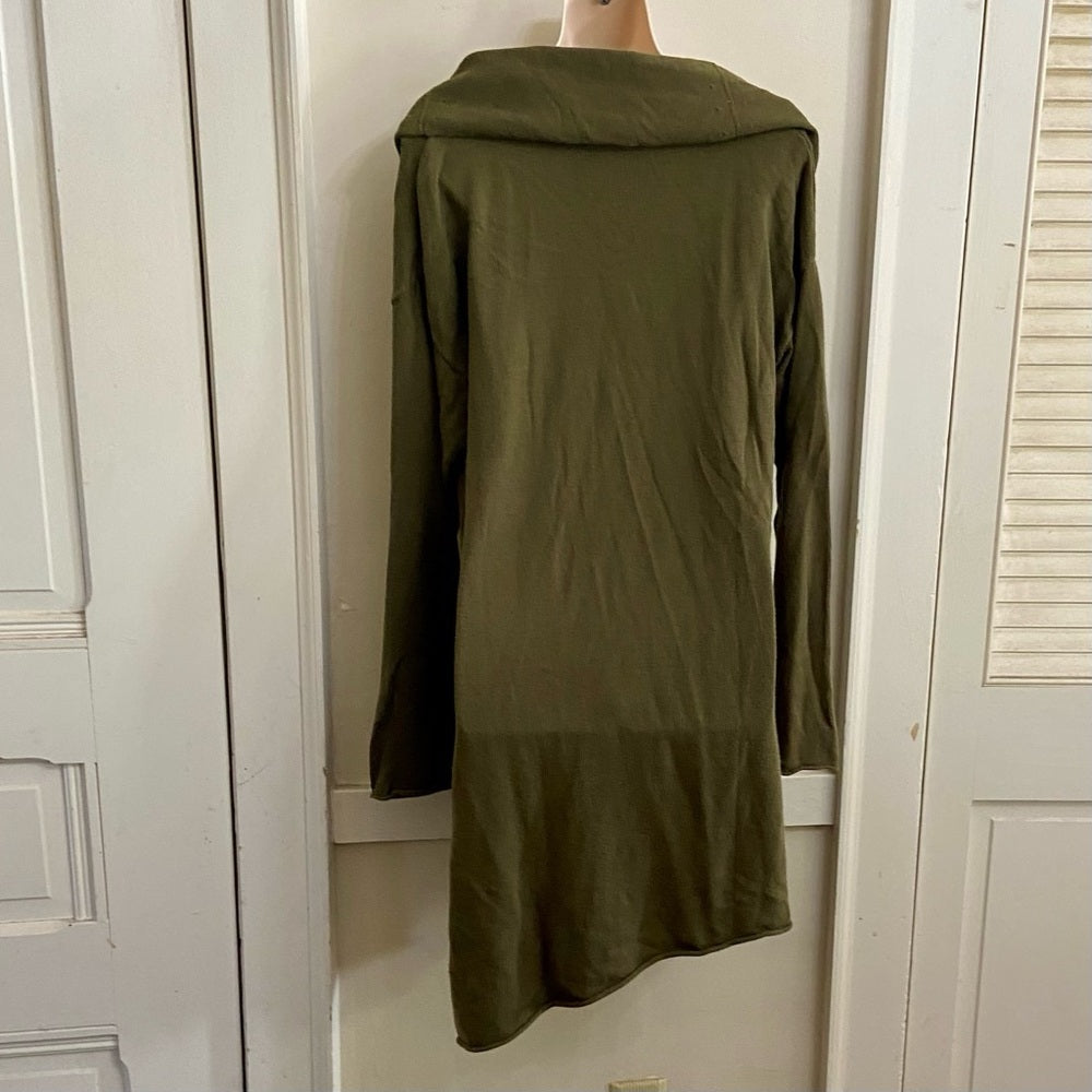 Neiman Marcus Olive Green Mini Sweater Dress (L)