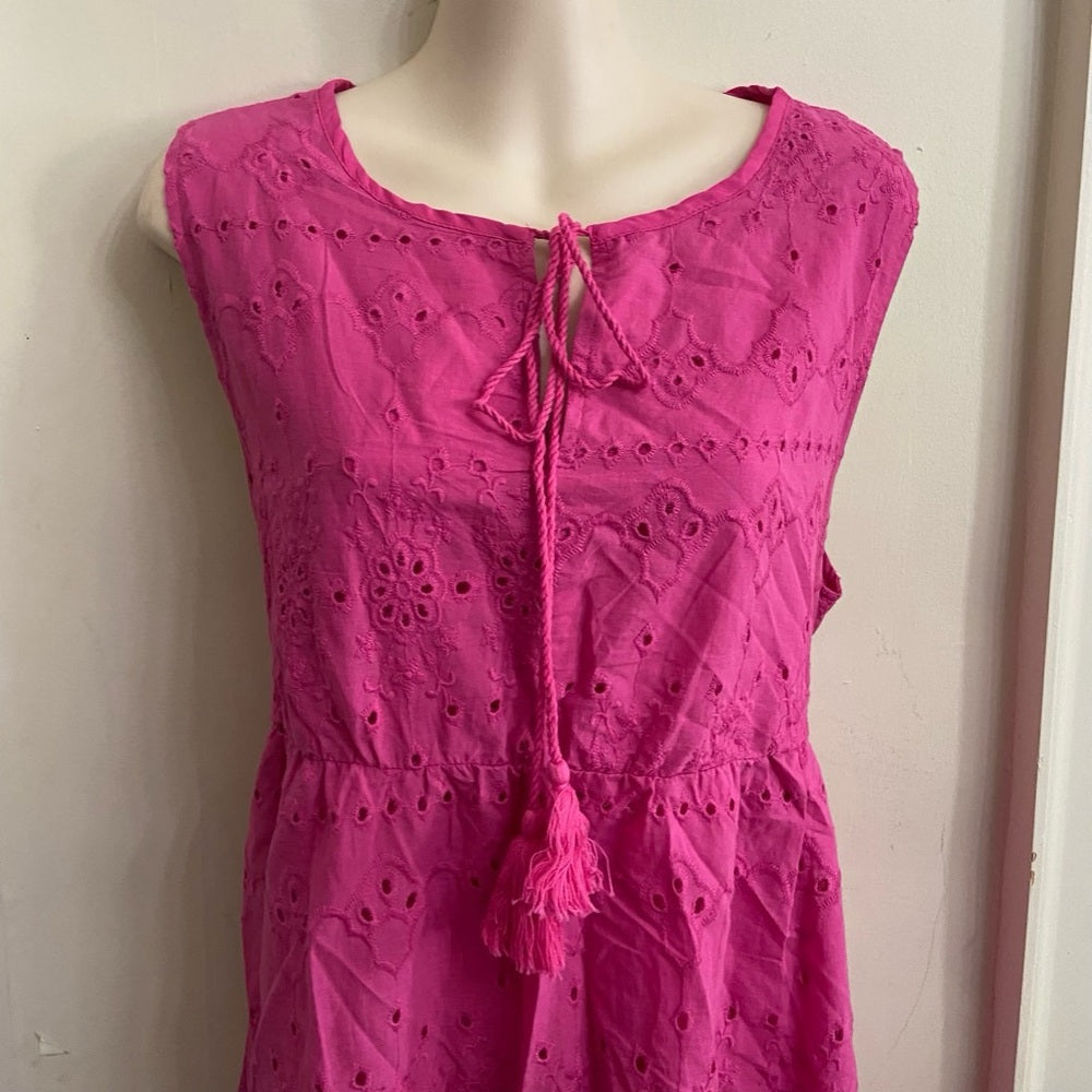 SHEIN Pink Eyelet Lined Dress, New Without Tag, Size 12