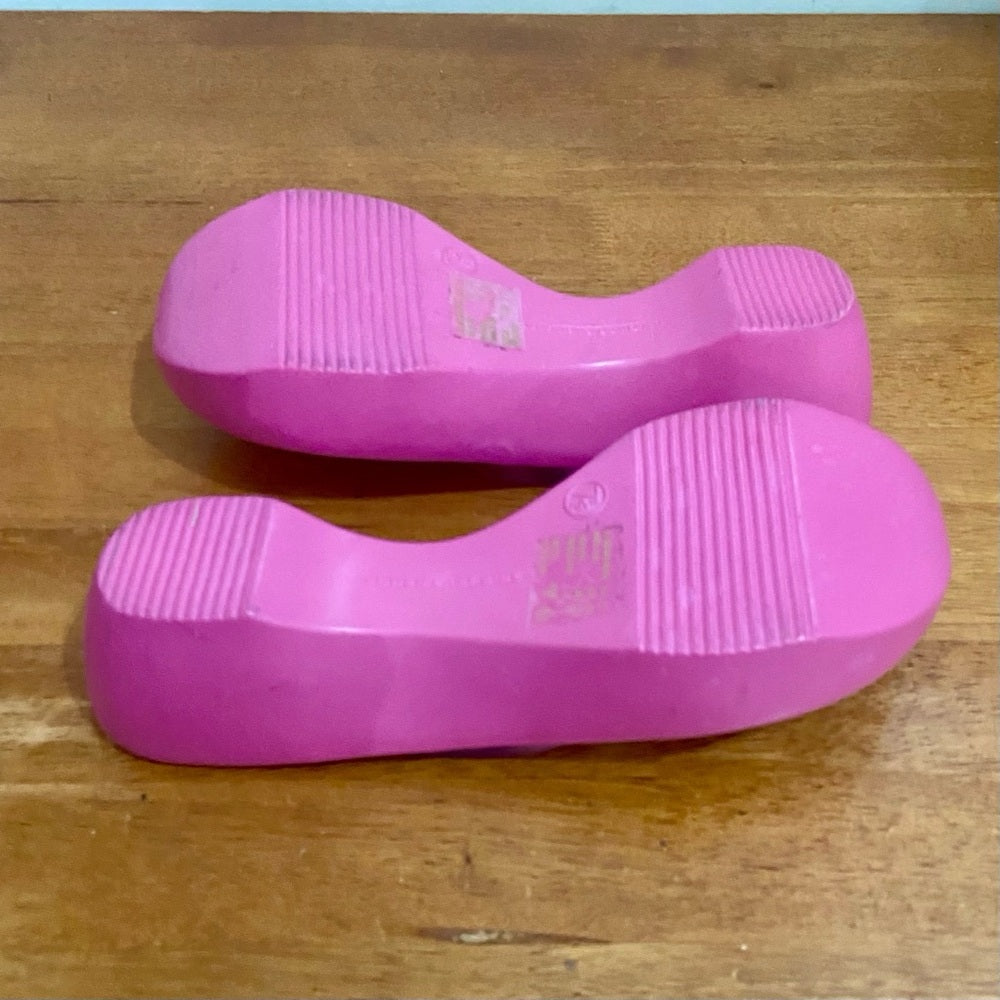 East Side Pink Flip Flop Wedge Heeled Sandals Size 7.5