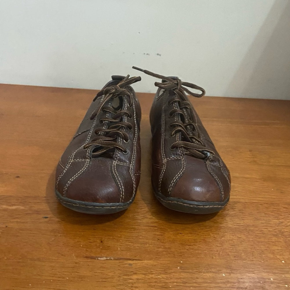Merona Brown Leather Sneakers-Loafers Size 9