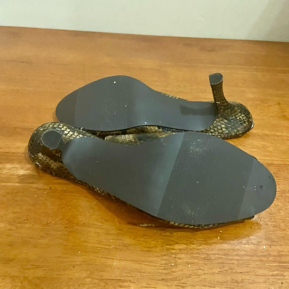 Impo Brown Faux Reptile High Heel Shoes Size 9M