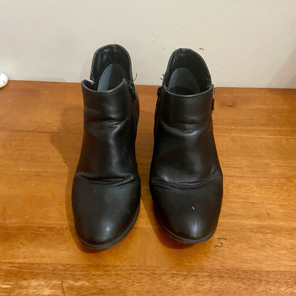 Style & Co., Black Leather Ankle Boots Size 9