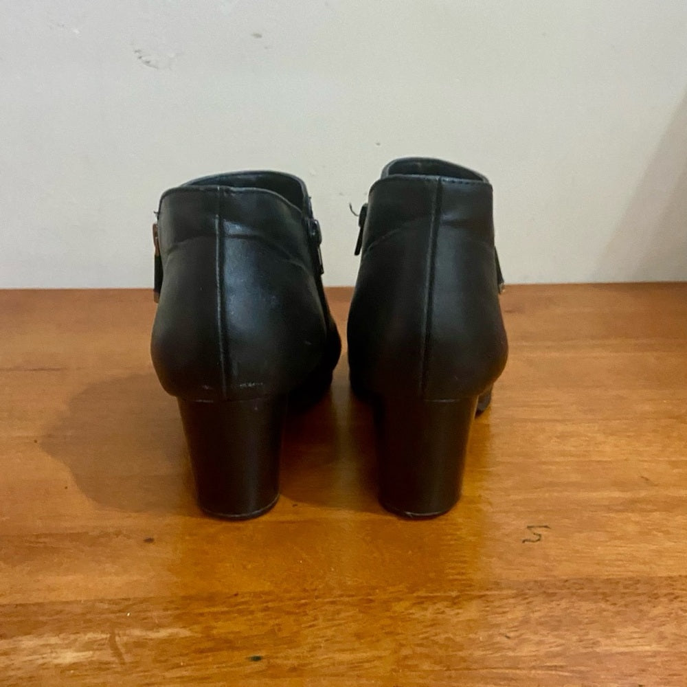 Style & Co., Black Leather Ankle Boots Size 9