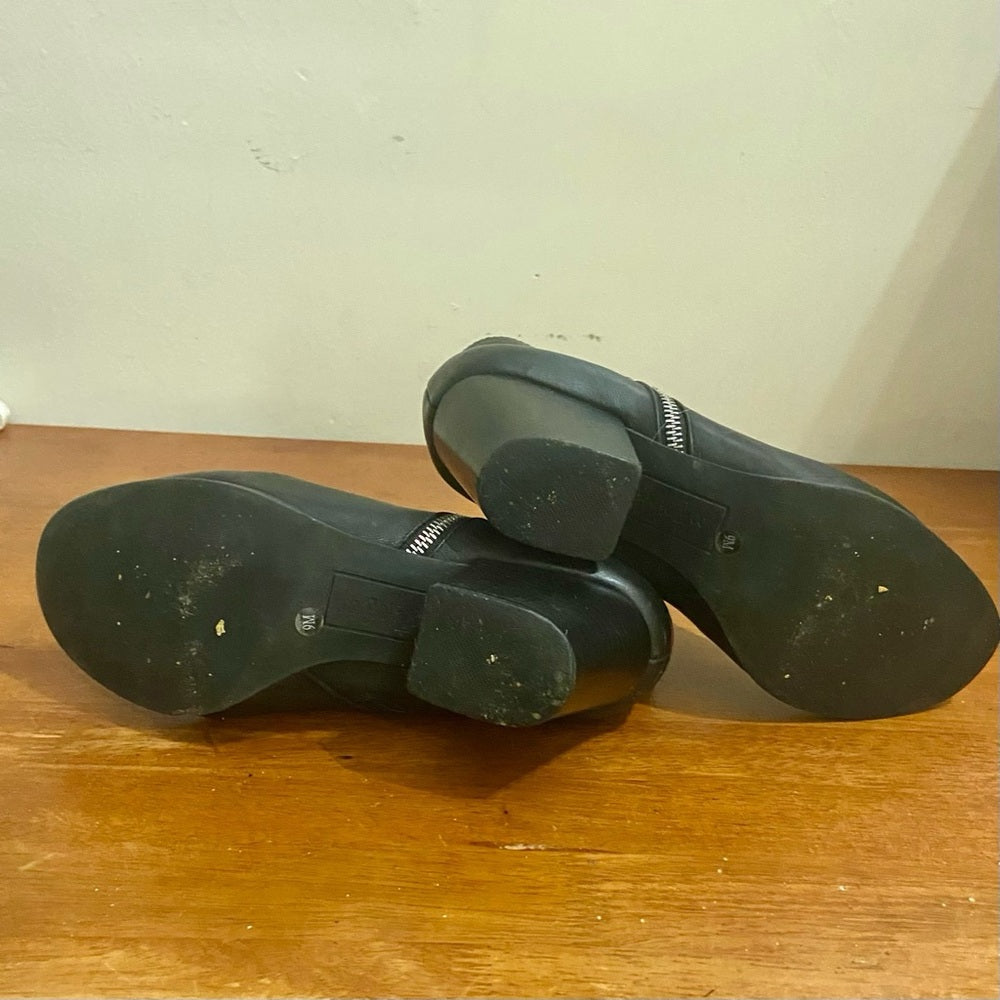 Style & Co., Black Leather Ankle Boots Size 9