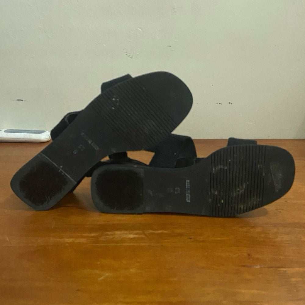 Sesto Meucci, Made in Italy, Black Elastic Sandals Size 8.5