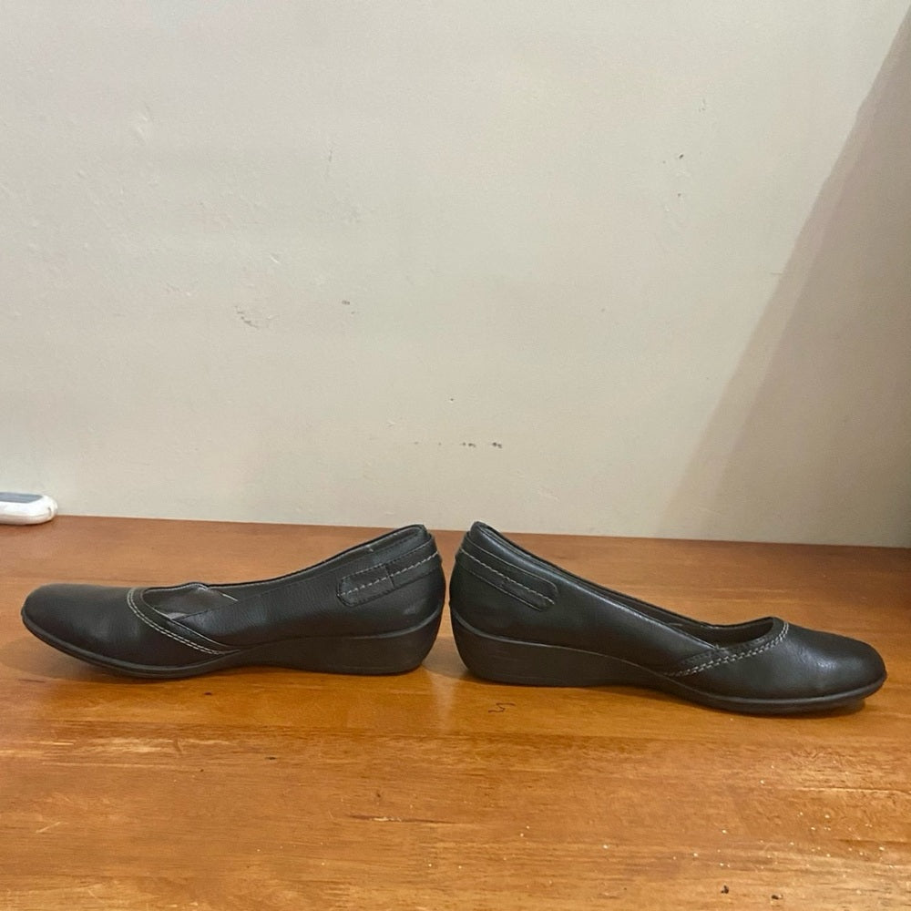 Life Stride Velocity Memory Foam, Black Leather Shoes-Loafer-Size 8.5