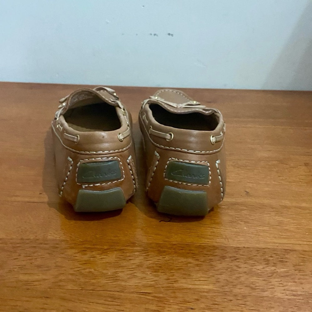 Clarks Artisan Tan Brown Leather Moccasins-Loafer Size 7M
