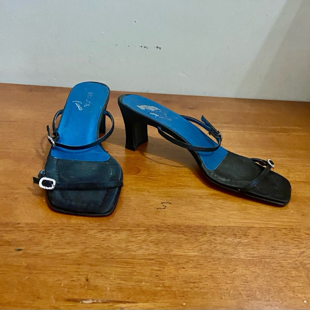 Unisa Black Heeled Sandals Size 8